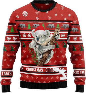 Ugly Christmas Sweaters for Women - Lovely Koala Christmas Mens Sweater Xmas Holiday Crew Neck Shirt64 Koala05 - Thegiftio UK