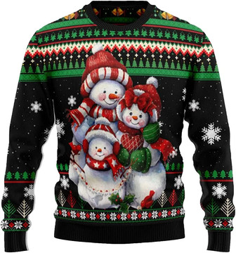 Ugly Christmas Sweaters for Women - Lovely Snowman Xmas Mens Sweater Xmas Holiday Crew Neck Shirt51 Snowman02 - Thegiftio UK