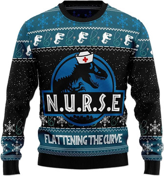 Ugly Christmas Sweaters for Women - Nurse Pine Tree Christmas Mens Sweater Xmas Holiday Crew Neck Shirt66 Nurse04 - Thegiftio UK