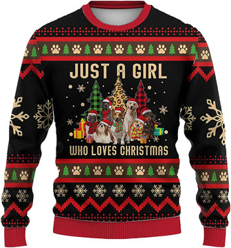 Ugly Christmas Sweaters for Women - Family Pet Dog Love Christmas Mens Sweater Xmas Holiday Crew Neck Shirt90 Dog03 - Thegiftio UK