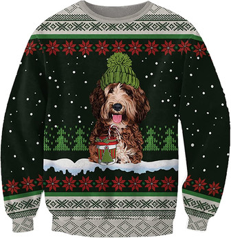 Ugly Christmas Sweaters for Women - Pet with Snow and Christmas Mens Sweater Xmas Holiday Crew Neck Shirt69 - Thegiftio UK