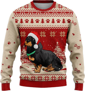 Ugly Christmas Sweaters for Women - Pet Christmas Winter Mens Sweater Xmas Holiday Crew Neck Shirt80 Dach04 - Thegiftio UK