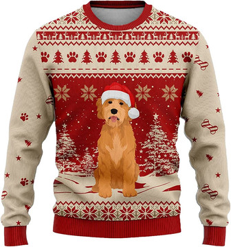 Ugly Christmas Sweaters for Women - Pet Christmas Winter Mens Sweater Xmas Holiday Crew Neck Shirt80 Doodle07 - Thegiftio UK