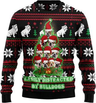 Ugly Christmas Sweaters for Women - Pine Tree Dog and Gift Christmas Mens Sweater Xmas Holiday Crew Neck Shirt58 Pine Tree03 - Thegiftio UK