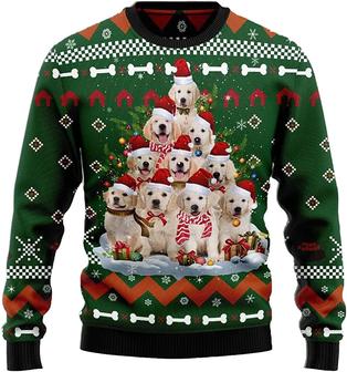 Ugly Christmas Sweaters for Women - Pine Tree Dog and Gift Christmas Mens Sweater Xmas Holiday Crew Neck Shirt58 Pine Tree05 - Thegiftio UK