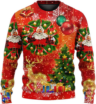 Ugly Christmas Sweaters for Women - Pine Tree Merry Christmas Mens Sweater Xmas Holiday Crew Neck Shirt73 Pine Tree02 - Thegiftio UK