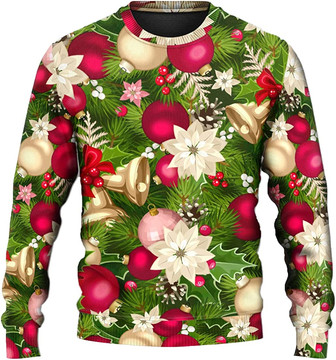 Ugly Christmas Sweaters for Women - Pine Tree Merry Christmas Mens Sweater Xmas Holiday Crew Neck Shirt73 Pine Tree05 - Thegiftio UK