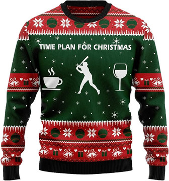 Ugly Christmas Sweaters for Women - Play Baseball Sport Xmas Mens Sweater Xmas Holiday Crew Neck Shirt70 Baseball04 - Thegiftio UK