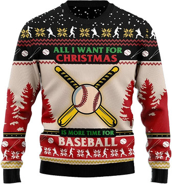 Ugly Christmas Sweaters for Women - Play Baseball Sport Xmas Mens Sweater Xmas Holiday Crew Neck Shirt70 Baseball05 - Thegiftio UK
