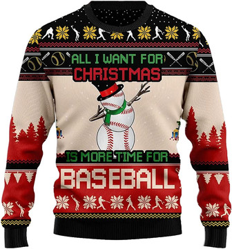 Ugly Christmas Sweaters for Women - Play Baseball Sport Xmas Mens Sweater Xmas Holiday Crew Neck Shirt70 Baseball07 - Thegiftio UK