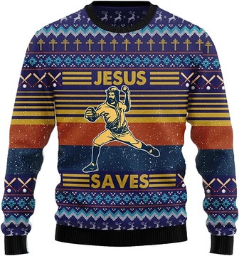 Ugly Christmas Sweaters for Women - Play Baseball Sport Xmas Mens Sweater Xmas Holiday Crew Neck Shirt70 Baseball10 - Thegiftio UK