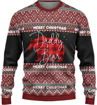 Ugly Christmas Sweaters for Women - Polar Bear Christmas Mens Sweater Xmas Holiday Crew Neck Shirt55 Bear05 - Thegiftio UK
