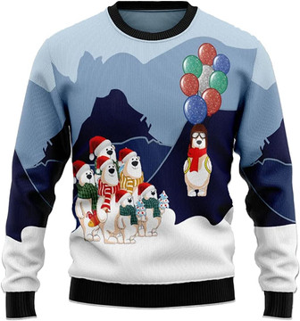 Ugly Christmas Sweaters for Women - Polar Bear Christmas Mens Sweater Xmas Holiday Crew Neck Shirt55 - Thegiftio UK