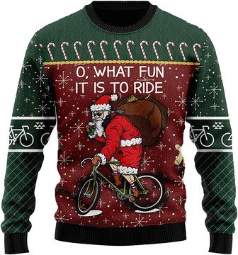 Ugly Christmas Sweaters for Women - Santa Claus Play Sports Mens Sweater Xmas Holiday Crew Neck Shirt62 Santa01 - Thegiftio UK