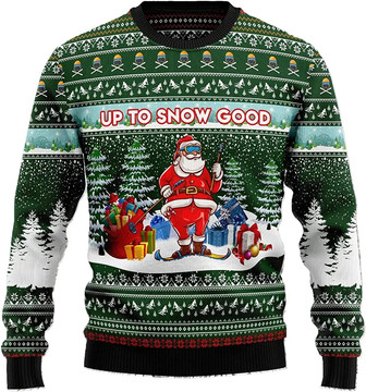 Ugly Christmas Sweaters for Women - Santa Claus Play Sports Mens Sweater Xmas Holiday Crew Neck Shirt62 Santa04 - Thegiftio UK