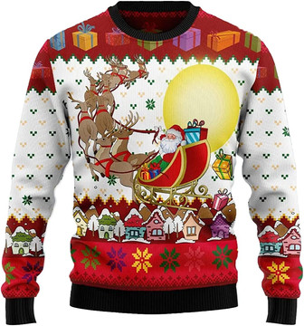 Ugly Christmas Sweaters for Women - Santa Claus Play Sports Mens Sweater Xmas Holiday Crew Neck Shirt62 Santa06 - Thegiftio UK