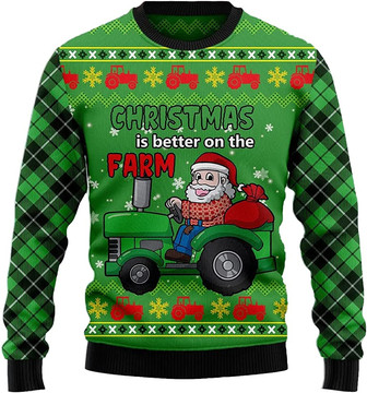 Ugly Christmas Sweaters for Women - Santa Claus Sports Mens Sweater Xmas Holiday Crew Neck Shirt61 Santa05 - Thegiftio UK