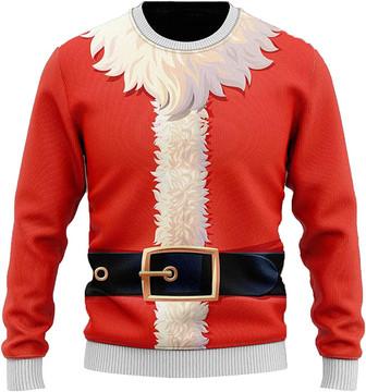 Ugly Christmas Sweaters for Women - Funny Santa Claus Xmas Mens Sweater Xmas Holiday Crew Neck Shirt86 Santa06 - Thegiftio UK