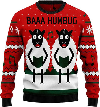 Ugly Christmas Sweaters for Women - Funny Sheep Xmas Mens Sweater Xmas Holiday Crew Neck Shirt50 - Thegiftio UK