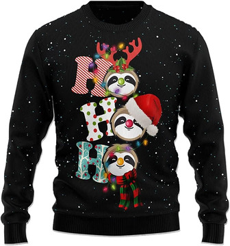 Ugly Christmas Sweaters for Women - Funny Sloth Crazy Mens Sweater Xmas Holiday Crew Neck Shirt57 Sloth01 - Thegiftio UK