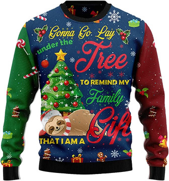 Ugly Christmas Sweaters for Women - Funny Sloth Crazy Mens Sweater Xmas Holiday Crew Neck Shirt57 Sloth03 - Thegiftio UK