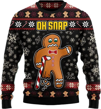 Ugly Christmas Sweaters for Women - Sweet Gingerbread Xmas Mens Sweater Xmas Holiday Crew Neck Shirt65 Gingerbread06 - Thegiftio UK
