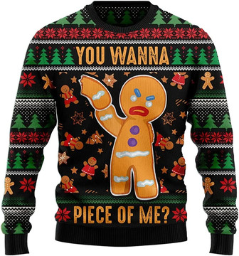 Ugly Christmas Sweaters for Women - Sweet Gingerbread Xmas Mens Sweater Xmas Holiday Crew Neck Shirt65 - Thegiftio UK