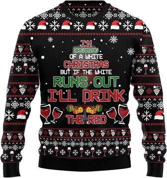 Ugly Christmas Sweaters for Women - Wine Glass Champagne Party Mens Sweater Xmas Holiday Crew Neck Shirt59 Wine08 - Thegiftio UK