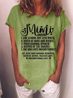 Women's Mimi Grandma Casual Crew Neck Heart T-shirt - Thegiftio UK