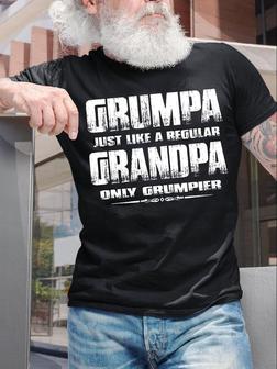 Men's Grumpy Just Like A Regular Grandpa Only Grumpier Funny Graphic Print Casual Loose Text Letters T-shirt - Thegiftio UK