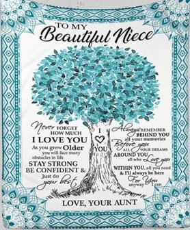 To My Beautiful Niece Never Forget How Much I Love You Fleece Blanket - Seseable
