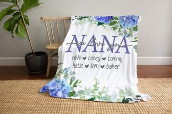 Gift For Grandma-Nana Flower Art Nana Blanket - Seseable