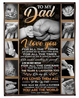 Gift For Dad-To Me You Are The World Love Your Daughter Blanket | Seseable CA