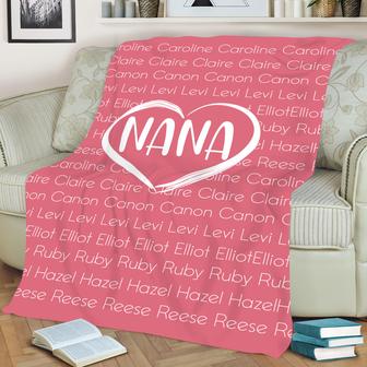 Gift For Grandma-Nana Heart Nana Blanket - Seseable