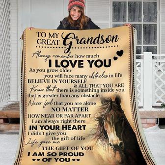 Gift Blanket For Grandson-To My Great Grandson - Seseable