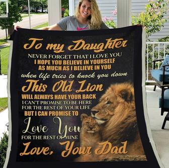 Personalized Blanket To My Daughter Never Forget That I Love You I Hope You Believe In Yourself Fleece Blanket - Seseable