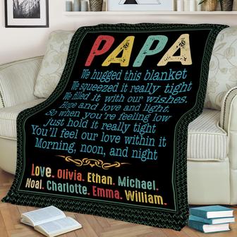 Gift For Grandpa-Papa We Hugged This Blanket Papa Blanket - Seseable