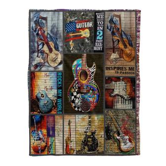 Blanket - Guitar Lover 3 Fleece Blanket Gift For Christmas, Home Decor Bedding Couch Sofa Soft and Comfy - Seseable