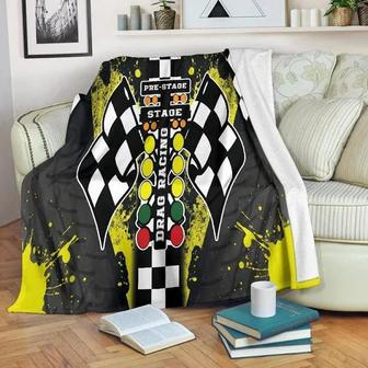 Blanket - Racing Blanket, Gift for racing lover Drag Racing Blanket Yellow Gift For Christmas, Home Decor - Seseable