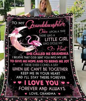 Blanket - To My Granddaughter - Flamingo Blanket Forever And Always - Seseable