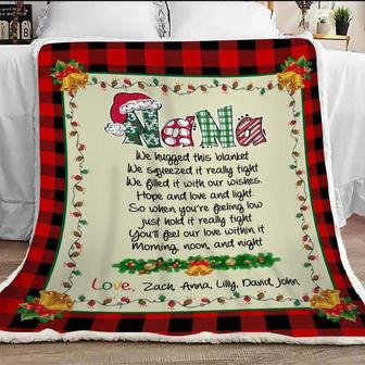 Christmas Gift For Grandma-Nana Christmas Font Blanket - Seseable