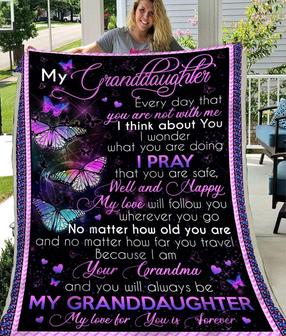 Gift Blanket For Granddaughter-My Love Will Follow You - Seseable