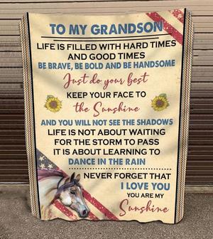 Gift Blanket For Grandson - Do Your Best - Horse Blanket - Seseable