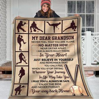Gift Blanket For Grandson- Never Feel Alone - Seseable