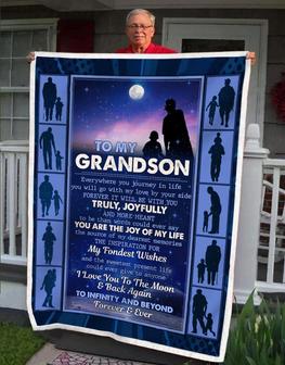 Gift Blanket For Grandson-Forever & Ever - Seseable