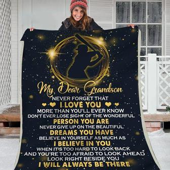 Gift Blanket For Grandson-Look Right Beside You - Seseable