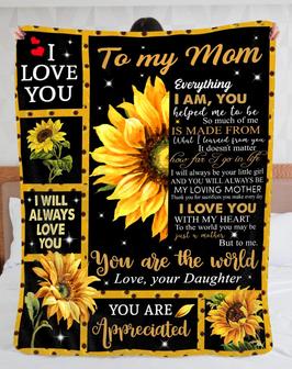 Gift For Mom-To Me You Are The World Love Your Daughter Blanket - Seseable