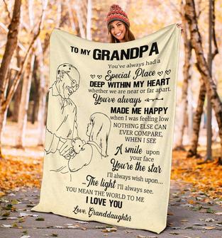 Gift For My Grandpa - From Granddaughter, Blanket - Seseable