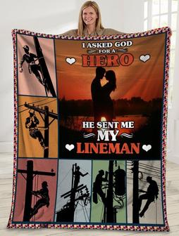 I Asked God For A Hero He Sent Me My Lineman Husband And Wife Sunset - Seseable