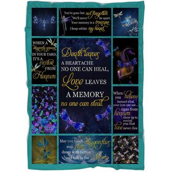 Memorial Blanket - May You Touch Dragonflies And Stars Fleece Blanket Home Decor Bedding Couch Sofa Soft And Comfy Cozy, Memorial Gift | Seseable CA